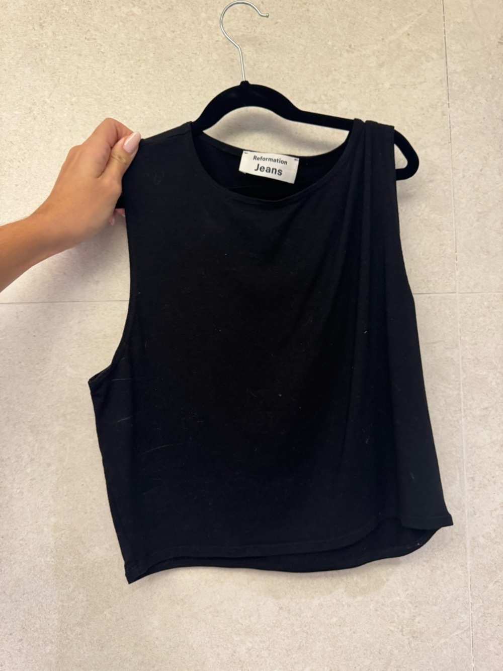 Reformation Black Sleeveless Muscle Tank Top